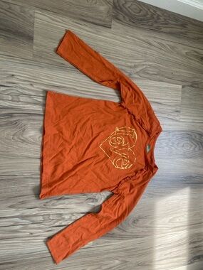 Kids Long Sleeve Orange Graphic Tee